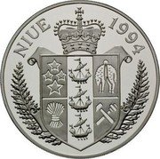 Niue 50 Dollars World Cup Soccer 1994 Proof KM# 72 NIUE 1994 coin obverse