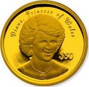 Niue 50 Dollars Diana. Princess of Wales 1998 Proof KM# 109 DIANA, PRINCESS OF WALES $50 coin reverse Niue 50 Dollars Diana. Princess of Wales 1998 Proof KM# 109 DIANA, PRINCESS OF WALES $50 coin reverse