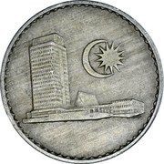 Malaysia 50 Sen Parliament House 1968 KM# 5.2 MALAYSIA 50 SEN 1967 coin obverse Malaysia 50 Sen Parliament House 1968 KM# 5.2 MALAYSIA 50 SEN 1967 coin obverse