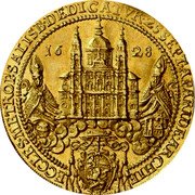 Austria 7 Ducat (Consecration of the Metropolitan Church of Salzburg by the Archbishop Paris) 16 28 ECCLES METROP SALISB DEDICATVR 25 SEPT APARIDE ARCHIE coin obverse