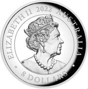 Australia 8 Dollars (Australian Silver Swan) JC ELIZABETH II 2022 AUSTRALIA 8 DOLLARS coin obverse