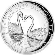 Australia 8 Dollars (Australian Silver Swan) P THE 5 OZ 9999 AUSTRALIAN SILVER SWAN coin reverse