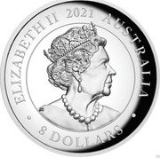 Australia 8 Dollars (Australian Silver Swan P5) JC ELIZABETH II 2021 AUSTRALIA 8 DOLLARS coin obverse