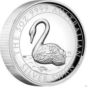 Australia 8 Dollars (Australian Silver Swan P5) THE 5 OZ 9999 AUSTRALIAN SILVER SWAN coin reverse