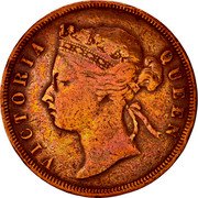 Malaysia Cent Victoria Straits Settlements 1883 KM# 9 VICTORIA QUEEN coin obverse Malaysia Cent Victoria Straits Settlements 1883 KM# 9 VICTORIA QUEEN coin obverse