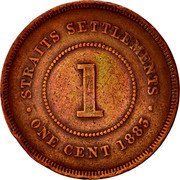 Malaysia Cent Victoria Straits Settlements 1883 KM# 9 STRAITS SETTLEMENTS 1 ONE CENT 1876 coin reverse Malaysia Cent Victoria Straits Settlements 1883 KM# 9 STRAITS SETTLEMENTS 1 ONE CENT 1876 coin reverse