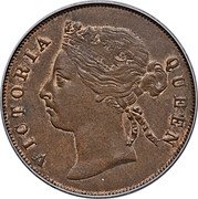 Malaysia Cent Victoria Straits Settlements 1884 KM# 9a VICTORIA QUEEN coin obverse Malaysia Cent Victoria Straits Settlements 1884 KM# 9a VICTORIA QUEEN coin obverse