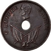 Malaysia One Cent Charles J. Brooke Sarawak 1894 H KM# 7 C. BROOKE RAJAH coin obverse Malaysia One Cent Charles J. Brooke Sarawak 1894 H KM# 7 C. BROOKE RAJAH coin obverse