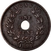Malaysia One Cent Charles J. Brooke Sarawak 1894 H KM# 7 SARAWAK ONE CENT H 1892 coin reverse Malaysia One Cent Charles J. Brooke Sarawak 1894 H KM# 7 SARAWAK ONE CENT H 1892 coin reverse