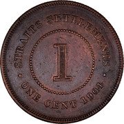Malaysia Cent Edward VII Straits Settlements 1904 KM# 19 STRAITS SETTLEMENTS 1 ONE CENT 1903 coin reverse Malaysia Cent Edward VII Straits Settlements 1904 KM# 19 STRAITS SETTLEMENTS 1 ONE CENT 1903 coin reverse