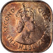 Malaysia Cent Elizabeth II 1957 KM# 5 QUEEN ELIZABETH THE SECOND coin obverse Malaysia Cent Elizabeth II 1957 KM# 5 QUEEN ELIZABETH THE SECOND coin obverse