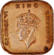 Malaysia Cent George VI 1940 KM# 2 GEORGE VI KING EMPEROR PM coin obverse Malaysia Cent George VI 1940 KM# 2 GEORGE VI KING EMPEROR PM coin obverse