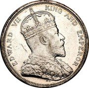 Malaysia Dollar Edward VII 1903 Proof KM# 25 EDWARD VII KING AND EMPEROR coin obverse Malaysia Dollar Edward VII 1903 Proof KM# 25 EDWARD VII KING AND EMPEROR coin obverse
