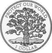 Niue 1 Dollar Protect Our World 1996 Proof KM# 122 PROTECT OUR WORLD 1 DOLLAR coin reverse Niue 1 Dollar Protect Our World 1996 Proof KM# 122 PROTECT OUR WORLD 1 DOLLAR coin reverse