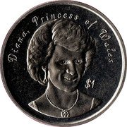 Niue 1 Dollar Princess Diana 1997 KM# 88 DIANA, PRINCESS OF WALES $1 coin reverse