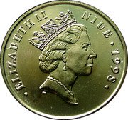 Niue 1 Dollar Diana. Princess of Wales 1998 KM# 102 ELIZABETH II NIUE 1998 PM coin obverse Niue 1 Dollar Diana. Princess of Wales 1998 KM# 102 ELIZABETH II NIUE 1998 PM coin obverse
