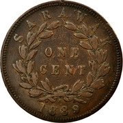 Malaysia One Cent Charles J. Brooke Sarawak 1889 H KM# 6 ONE CENT SARAWAK 1882 coin reverse Malaysia One Cent Charles J. Brooke Sarawak 1889 H KM# 6 ONE CENT SARAWAK 1882 coin reverse