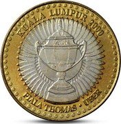 Malaysia Ringgit Thomas-Uber Cup 2000 KM# 65 KUALA LUMPUR 2000 PIALA THOMAS UBER coin reverse Malaysia Ringgit Thomas-Uber Cup 2000 KM# 65 KUALA LUMPUR 2000 PIALA THOMAS UBER coin reverse