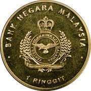Malaysia Ringgit 50th Anniversary of Royal Air Force 2008 KM# 188 BANK NEGARA MALAYSIA 1 RINGGIT coin obverse Malaysia Ringgit 50th Anniversary of Royal Air Force 2008 KM# 188 BANK NEGARA MALAYSIA 1 RINGGIT coin obverse