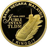 Malaysia Ringgit 75th Anniversary of Royal Navy 2009 KM# 197 BANK NEGARA MALAYSIA 100 RINGGIT JUBLI INTAN TLDM 1934-2009 coin obverse Malaysia Ringgit 75th Anniversary of Royal Navy 2009 KM# 197 BANK NEGARA MALAYSIA 100 RINGGIT JUBLI INTAN TLDM 1934-2009 coin obverse