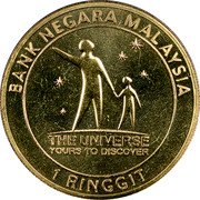 Malaysia Ringgit International Year of Astronomy 2009 KM# 194 BANK NEGARRA MALAYSIA THE UNIVERSE YOURS TO DISCOVER 1 RINGGIT coin obverse Malaysia Ringgit International Year of Astronomy 2009 KM# 194 BANK NEGARRA MALAYSIA THE UNIVERSE YOURS TO DISCOVER 1 RINGGIT coin obverse