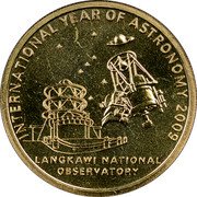 Malaysia Ringgit International Year of Astronomy 2009 KM# 194 INTERNATIONAL YEAR OF ASTRONOMY 2009 LANGKAWI NATIONAL OBSERVATORY coin reverse Malaysia Ringgit International Year of Astronomy 2009 KM# 194 INTERNATIONAL YEAR OF ASTRONOMY 2009 LANGKAWI NATIONAL OBSERVATORY coin reverse