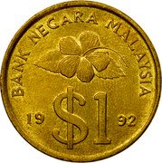 Malaysia Ringgit Dagger and Scabbard 1992 KM# 54 BANK NEGARA MALAYSIA 19 $1 92 coin obverse Malaysia Ringgit Dagger and Scabbard 1992 KM# 54 BANK NEGARA MALAYSIA 19 $1 92 coin obverse
