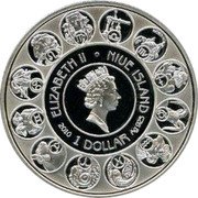 Niue 1 Dollar (Capricorn) KM# 504 ELIZABETH II NIUE ISLAND 2010 1 DOLLAR AG 925 coin obverse Niue 1 Dollar (Capricorn) KM# 504 ELIZABETH II NIUE ISLAND 2010 1 DOLLAR AG 925 coin obverse