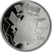 Niue 10 Dollars Pokemon. Pikachu 2001 Proof KM# 139 POKÉMON TM GOTTA CATCH'EM ALL! TM PIKACHU TM #25 $10 TM & © 2001 NINTENDO coin reverse Niue 10 Dollars Pokemon. Pikachu 2001 Proof KM# 139 POKÉMON TM GOTTA CATCH'EM ALL! TM PIKACHU TM #25 $10 TM & © 2001 NINTENDO coin reverse