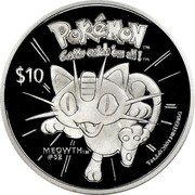 Niue 10 Dollars Pokemon. Meowth 2001 Proof KM# 136 POKÉMON TM GOTTA CATCH 'EM ALL TM MEOWTH TM #52 $10 TM & © 2001 NINTENDO coin reverse Niue 10 Dollars Pokemon. Meowth 2001 Proof KM# 136 POKÉMON TM GOTTA CATCH 'EM ALL TM MEOWTH TM #52 $10 TM & © 2001 NINTENDO coin reverse