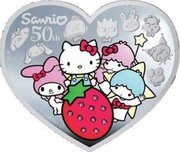 Niue 10 Dollars 50th Anniversary Hello Kitty & Friends 2010 Proof KM# 375 SANRIO 50TH ©'76, '85, '88, '93, '96, '98, '02, '05, '10 SANRIO Ⓛ coin reverse Niue 10 Dollars 50th Anniversary Hello Kitty & Friends 2010 Proof KM# 375 SANRIO 50TH ©'76, '85, '88, '93, '96, '98, '02, '05, '10 SANRIO Ⓛ coin reverse