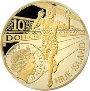 Niue 10 Dollars Paavo Nurmi 2013 Proof KM# 1194 10 DOLLARS 275 NIUE ISLAND 2013 ELIZABETH II coin obverse