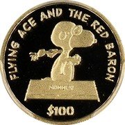 Niue 100 Dollars Snoopy Flying Ace 2001 Proof KM# 127 FLYING ACE AND THE RED BARON SNOOPY $100 coin reverse Niue 100 Dollars Snoopy Flying Ace 2001 Proof KM# 127 FLYING ACE AND THE RED BARON SNOOPY $100 coin reverse