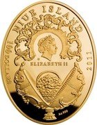 Niue 100 Dollars Clover Leaf Egg 2011 Proof KM# 572 NIUE ISLAND ELIZABETH II 100 DOLLARS 2011 AU 900 coin obverse Niue 100 Dollars Clover Leaf Egg 2011 Proof KM# 572 NIUE ISLAND ELIZABETH II 100 DOLLARS 2011 AU 900 coin obverse
