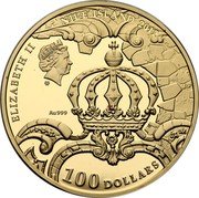 Niue 100 Dollars Amber Room 2012 Proof KM# 950 ELZIABETH II NIUE ISLAND 2012 AU 999 100 DOLLARS coin obverse Niue 100 Dollars Amber Room 2012 Proof KM# 950 ELZIABETH II NIUE ISLAND 2012 AU 999 100 DOLLARS coin obverse