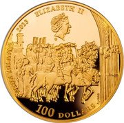 Niue 100 Dollars Holy Grail 2013 Proof KM# 1201 NIUE ISLAND 2013 ELIZABETH II 100 DOLLARS AU 999 coin obverse Niue 100 Dollars Holy Grail 2013 Proof KM# 1201 NIUE ISLAND 2013 ELIZABETH II 100 DOLLARS AU 999 coin obverse