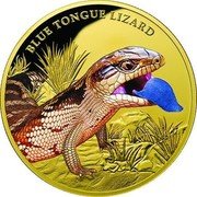 Niue 100 Dollars Blue Tongue Lizard 2016 Proof KM# 1312 BLUE TONGUE LIZARD coin reverse Niue 100 Dollars Blue Tongue Lizard 2016 Proof KM# 1312 BLUE TONGUE LIZARD coin reverse