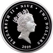 Niue Two Dollars Sergi Daighilev 2009 Prooflike KM# 218 2009 ELIZABETH II NIUE RDM TWO DOLLARS coin obverse Niue Two Dollars Sergi Daighilev 2009 Prooflike KM# 218 2009 ELIZABETH II NIUE RDM TWO DOLLARS coin obverse