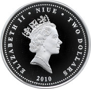 Niue Two Dollars Trans-Siberian Express 2010 Proof KM# 245 ELIZABETH II NIUE TWO DOLLARS RDM 2010 coin obverse Niue Two Dollars Trans-Siberian Express 2010 Proof KM# 245 ELIZABETH II NIUE TWO DOLLARS RDM 2010 coin obverse