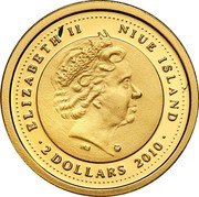 Niue 2 Dollars Nicolaus Copernicus 2010 Proof KM# 237 ELIZABETH II NIUE ISLAND IRB 2 DOLLARS 2010 coin obverse Niue 2 Dollars Nicolaus Copernicus 2010 Proof KM# 237 ELIZABETH II NIUE ISLAND IRB 2 DOLLARS 2010 coin obverse