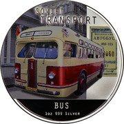 Niue Two Dollars Soviet Transport. Bus 2010 Proof KM# 408 SOVIET TRANSPORT BUS 1OZ 999 SILVER coin reverse Niue Two Dollars Soviet Transport. Bus 2010 Proof KM# 408 SOVIET TRANSPORT BUS 1OZ 999 SILVER coin reverse