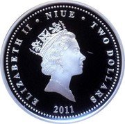 Niue Two Dollars Love Forever. Doves 2011 Proof KM# 601 ELIZABETH II NIUE TWO DOLLARS 2011 coin obverse Niue Two Dollars Love Forever. Doves 2011 Proof KM# 601 ELIZABETH II NIUE TWO DOLLARS 2011 coin obverse