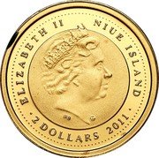 Niue 2 Dollars Adam Mickiewicz 2011 Proof KM# 940 ELIZABETH II NIUE ISLAND IRB 2 DOLLARS 2011 coin obverse Niue 2 Dollars Adam Mickiewicz 2011 Proof KM# 940 ELIZABETH II NIUE ISLAND IRB 2 DOLLARS 2011 coin obverse