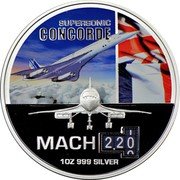 Niue Two Dollars Supersonic Jets. Concorde 2011 Proof KM# 603 1 OZ 999 SILVER CONCORDE MACH 2.20 SUPERSONIC coin reverse Niue Two Dollars Supersonic Jets. Concorde 2011 Proof KM# 603 1 OZ 999 SILVER CONCORDE MACH 2.20 SUPERSONIC coin reverse