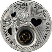 Niue 2 Dollars Happiness and Love 2012 Proof KM# 845 2 DOLLARS ELIZABETH II NIUE ISLAND 2012 AG 925 26.159G coin obverse