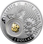 Niue 2 Dollars Good luck. Ladybugs 2012 Proof KM# 932 ELIZABETH II NIUE ISLAND AG 925 2 DOLLARS 2012 coin obverse
