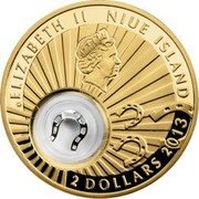 Niue 2 Dollars Good Luck. Horseshoe 2013 Proof KM# 1132 2013 2 DOLLARS ELIZABETH II NIUE ISLAND coin obverse Niue 2 Dollars Good Luck. Horseshoe 2013 Proof KM# 1132 2013 2 DOLLARS ELIZABETH II NIUE ISLAND coin obverse