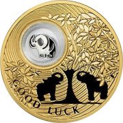 Niue 2 Dollars Good Luck. Elephants 2013 Proof KM# 1135 GOOD LUCK coin reverse Niue 2 Dollars Good Luck. Elephants 2013 Proof KM# 1135 GOOD LUCK coin reverse