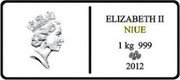 Niue 200 Dollars Dragons 2012 Proof KM# 740 ELIZABETH II NIUE 1 KG 999 2012 coin obverse Niue 200 Dollars Dragons 2012 Proof KM# 740 ELIZABETH II NIUE 1 KG 999 2012 coin obverse