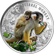 Niue 3 Dollars Squirrel Monkey 2012 Proof KM# 1252 SQUIRREL MONKEY coin reverse Niue 3 Dollars Squirrel Monkey 2012 Proof KM# 1252 SQUIRREL MONKEY coin reverse